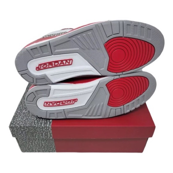 Nike Air Jordan 3 Retro Cardinal Red W7 White - Picture 6 of 6